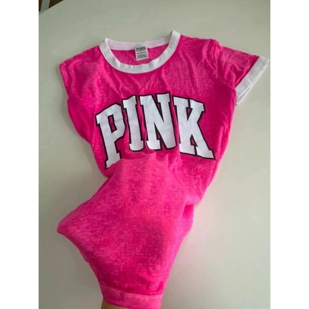 Victoria’s Secret PINK Barbie pink tshirt, super cute, flawed XS - Picture 10 of 10